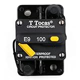 T Tocas 100 Amp Circuit Breaker amp Breakers with Switch Manual Reset for Boat Marine RV Yacht Battery Trailer Bus Truck Solar, 12V - 48V DC, Waterproof (60A)