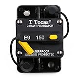 T Tocas 150 Amp Surface-Mount Circuit Breakers with Manual Reset and Switch Button for Boat Marine RV Yacht Battery Trailer Bus Truck Solar, 12V - 48V DC, Waterproof (150A)