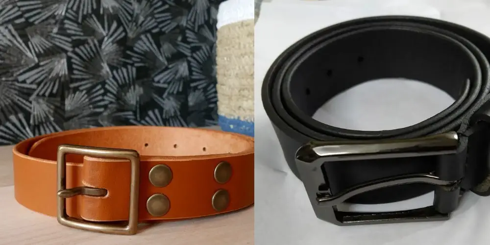 belts on a light background