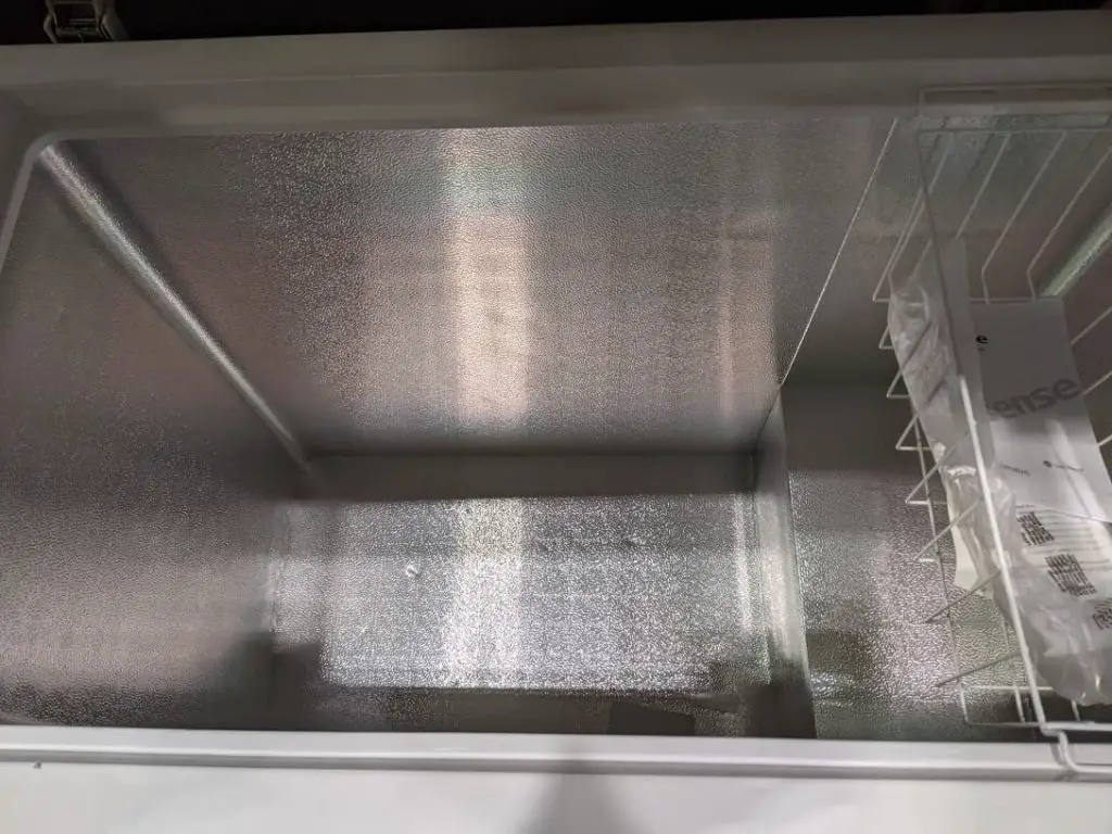 inside a chest freezer