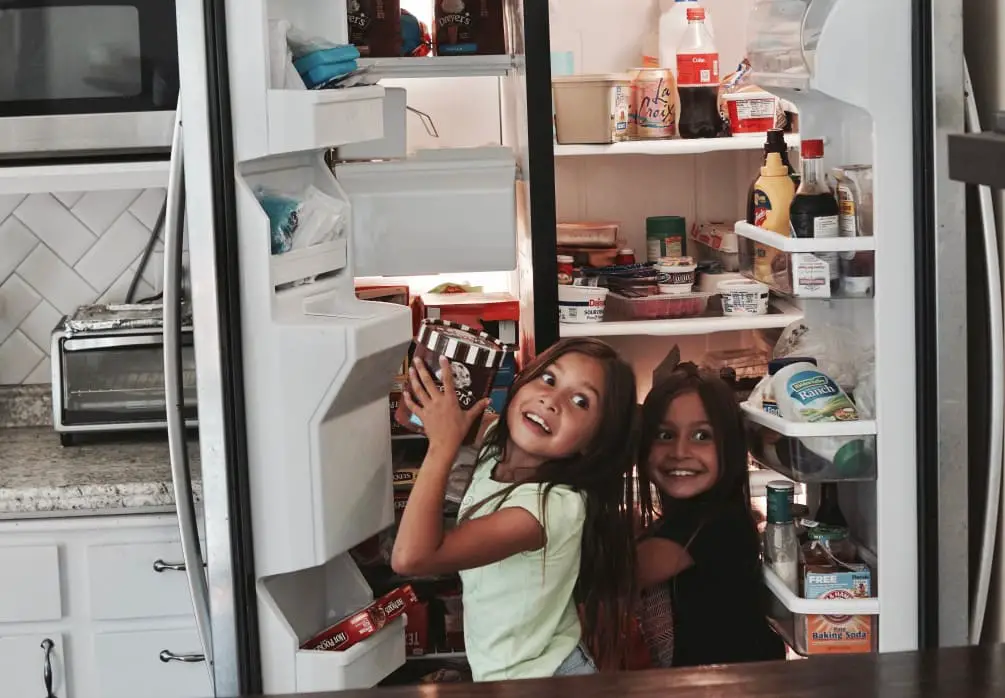 girls in a freezer